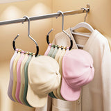 8 Pcs No Drill Hat Storage Hooks Iron Ring for Closet Caps Scarves Black