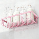 5Pcs Adhesive Shower Caddy Bathroom Wall Organizer Rack Pink