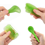 7Pcs Guasha Body Scraping Facial Face Thin Gua Sha Board Massager Tool Set Green