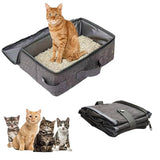 Portable Foldable Cat Travel Litter Box – Waterproof & Easy to Clean Light Gray