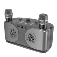 Wireless Bluetooth Karaoke Speaker with 2 Microphone Home KTV Set Grey