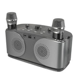 Wireless Bluetooth Karaoke Speaker with 2 Microphone Home KTV Set Grey