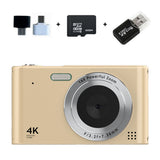 48MP Digital Camera for Beginners 1080P HD Video 16X Zoom Selfie Camera with 32GB TF Card Gold