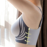 Wireless Push-Up Bra for Women Adjustable Full Coverage Bra Grey