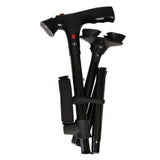 Walking Cane with LED Light Alarm Adjustable Dual Handles for Seniors and Adults