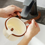 Colander Strainer Skimmer Basket Filter Drain Kitchen Sink Rack with Quick Release Bottom Brown