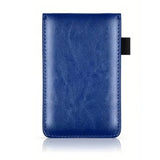 A7 Pocket Notebook PU Leather Notepad with Card Slot Blue