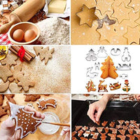 18PCS Stainless Steel Christmas Cookie Cutter Set with 3D Gingerbread House Shapes