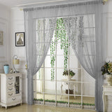 2PCS 100x200cm Shimmer Tassel String Door and Window Divider Curtain Silver