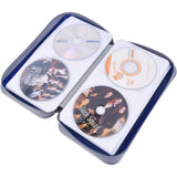 96-Disc CD Case Portable CD DVD Storage Holder with Zipper Disc Carrying Organizer Blue
