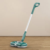 Cordless Electric Spin Mop with LED Light & 750ML Water Sprayer Green
