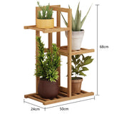 Bamboo Flower Shelf Rack Plant Stand Pots Display Corner Shelving Home Decor