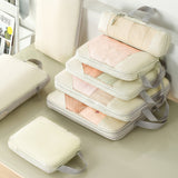 10Pcs Compression Packing Cubes Suitcase Organizer Bag Luggage Storage Beige
