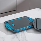 3 in 1 Cutting Board with Adjustable Height Ideal for Indoor and Outdoor Blue