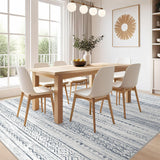 Bohemian Rug Soft Machine Washable for Bedroom Under Dining Table Home Office Blue