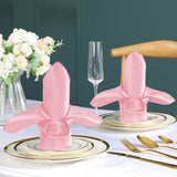 10 PCS Polyester Satin Dinner Napkins for Weddings Hotels Dining Pink