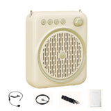 Portable Bluetooth Voice Amplifier Rechargeable Speaker with Wired Microphone Beige