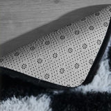 Modern Checkered Style Plush Rug Soft Area Rug for Bedroom Living Room Home Office Black