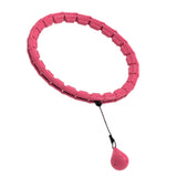 32-Section Weighted Hula Hoop Adjustable Fitness Hoop with Massage Rollers Detachable Exercise Hoop Pink