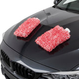 2PC Microfibre Wash Mitt Car Washing Detailing Cleaning Red