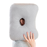 Ergonomic Ear Hole Pillow for Side Sleepers Gray