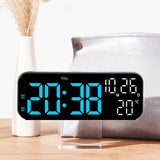 3-in-1 Digital Clocks for Living Room with Temperature for Bedroom Black