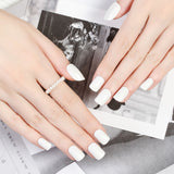 Set of 72Pcs Press On Nails Solid Color Self-Adhesive Fake Nails Style 2