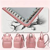 2-in-1 Laptop Backpack with Insulated Lunch Bag Work Backpack for 15.6 Inch Laptop Pink