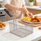 Deep Fryer Basket Stainless Steel with Removable Handle Hanging Design Style 2