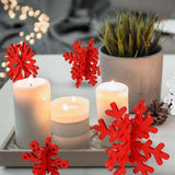8Pcs 3D Wooden Snowflake Table Decor Christmas Winter Wonderland Centerpiece - Red and White Snowflake