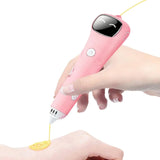 3D Printing Pen with PLA Filament Drawing 3D Doodler Pen for Kids and Adults DIY Art Gift Pink