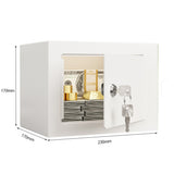 Small Secure Box with Key Lock for Cash Jewelry White
