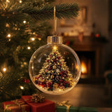 2 PCS 8cm Clear Plastic Fillable Christmas Ball Ornaments Christmas Tree
