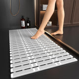Non-Slip Shower Mat Suction Mounted Bathtub Mat with Drain Holes Grey