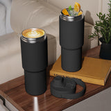 Reusable Insulated Stainless Steel Cup With Straw 735ml Large Capacity For Travel Black