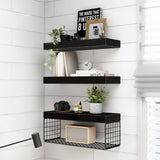 3 Tier Bathroom Shelves Over Toilet Wall Mounted Floating Shelves Toilet Paper Storage Black