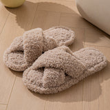 Non Slip Open Toe Slippers for Women Indoor and Outdoor Light Brown
