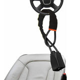 Car Steering Wheel to Seat Belt Lock Anti-Theft Adjustable Security Device Black