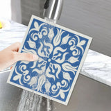 6Pcs Super Absorbent Reusable Kitchen Dishcloths Towels Style 1