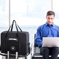 Foldable Travel Bag Large Capacity Sports Shoulder Bag Trip Boarding Bag Black