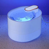 Pet Water Fountain Cat Dog Automatic Electric Drinking Dispenser with Red Light Indicator White