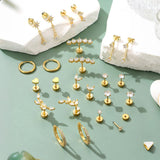 12 Pairs Studs and Hoops Set Earrings Fashion Cartilage Stackable Jewelry for Women Gold