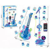 2 in 1 Guitar Microphone Toy with Color Lights for Ages 4 Plus Blue