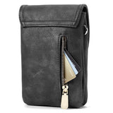 PU Leather Women’s Crossbody Bag with Adjustable Strap Small Cell Phone Purse Black