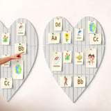 Heart Felt Photo Message Board 75x74cm with Adhesive Dots Display Light Gray