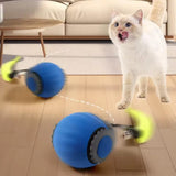 2-Mode Automatic Moving Ball Toy for Cats USB Rechargeable Interactive Cat Toy Blue