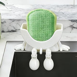 2PCS Creative Smiley Face Hanging Sponge Holder for Kitchen Sink White