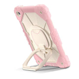 360 Rotating Stand Case for Samsung Tab A11 Plus A9 Plus with Strap Rose Gold