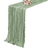 90 x 300cm Easter Cheesecloth Table Runner Boho Rustic Table Runner for Wedding Party Home Decor Green