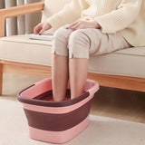 Collapsible Foot Bath Basin with Massage Acupoints Pink